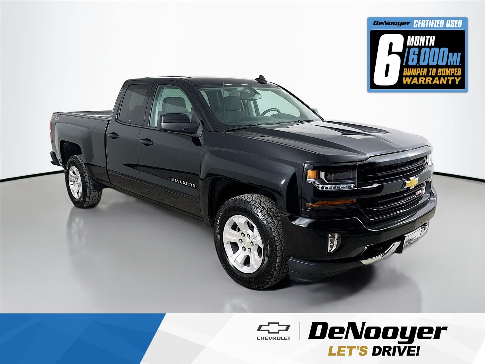 Black 2018 Chevrolet Silverado 1500 LT Double Cab 4WD Pickup Truck Four-Wheel Drive 6-Speed Automatic
