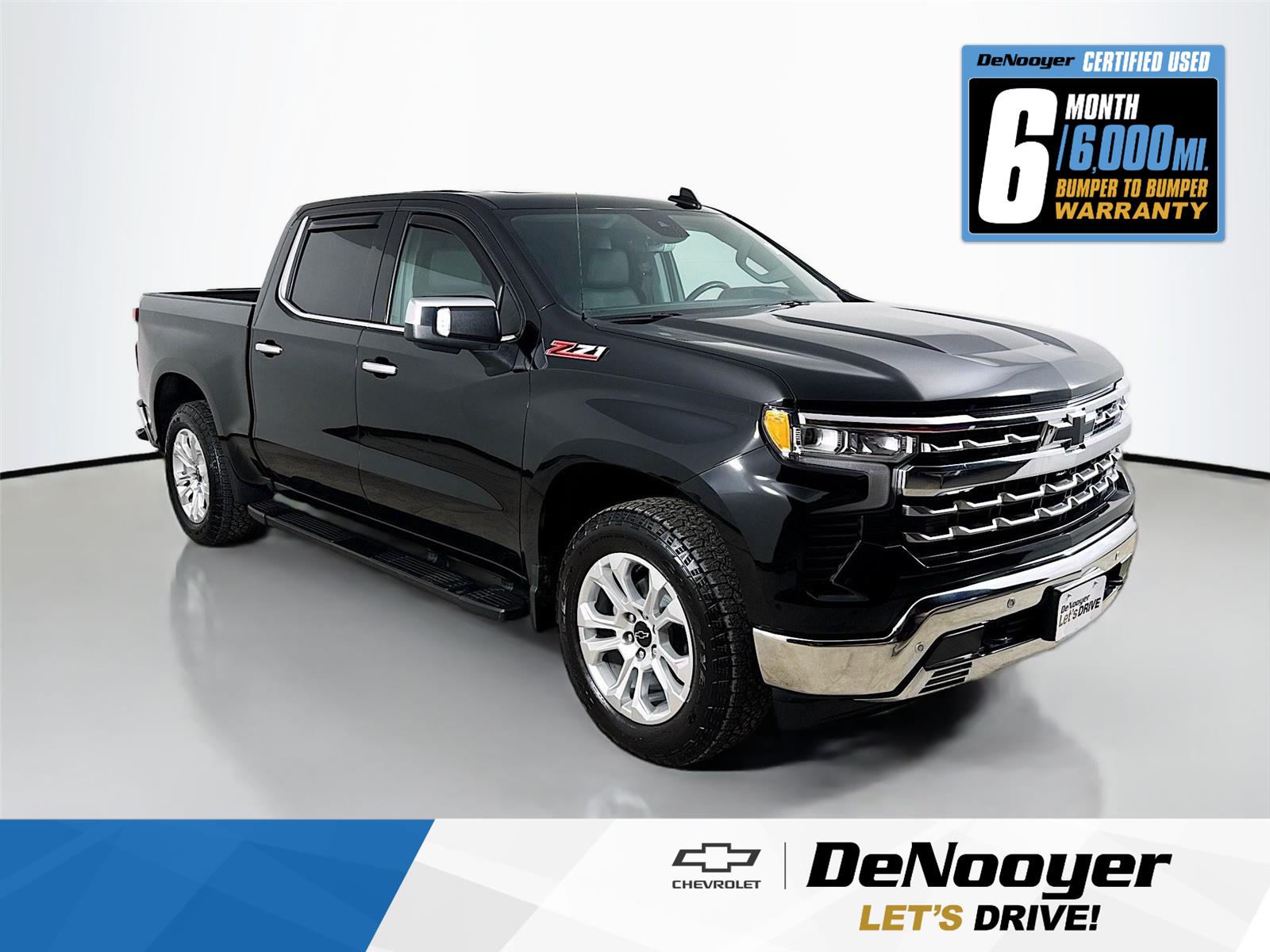 Black 2023 Chevrolet Silverado 1500 LTZ Crew Cab 4WD Pickup Truck Four-Wheel Drive Automatic
