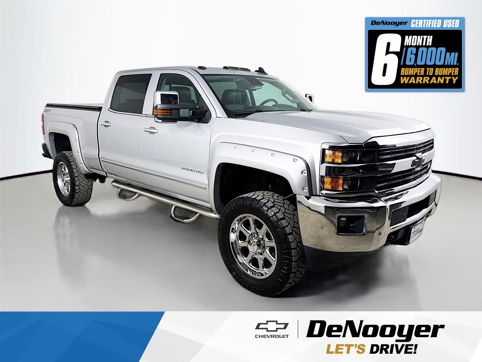 Silver Ice Metallic 2015 Chevrolet Silverado 2500HD LTZ Crew Cab 4WD Pickup Truck Four-Wheel Drive 6-Speed Automatic
