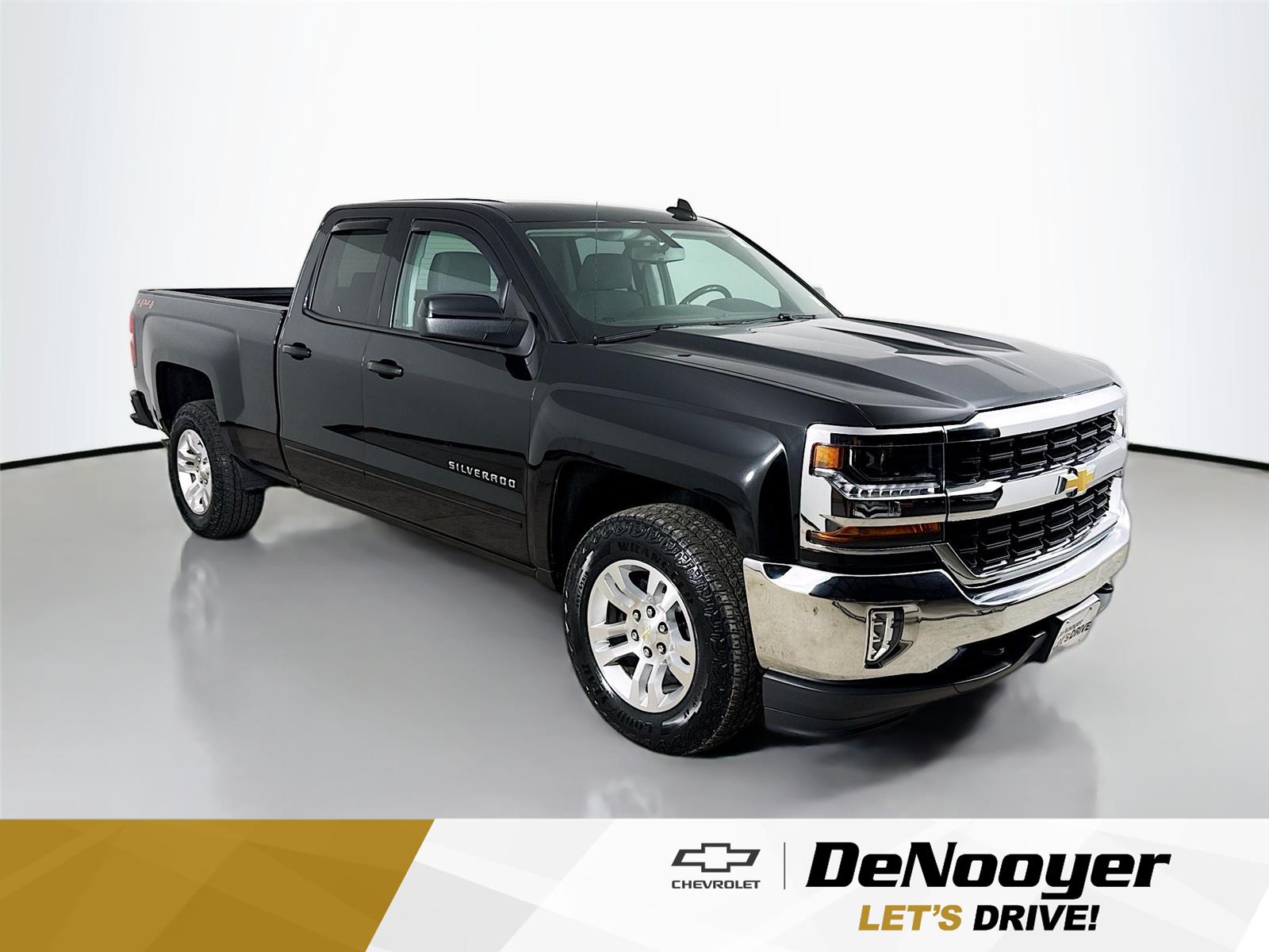 Black 2018 Chevrolet Silverado 1500 LT Double Cab 4WD Pickup Truck Four-Wheel Drive 6-Speed Automatic