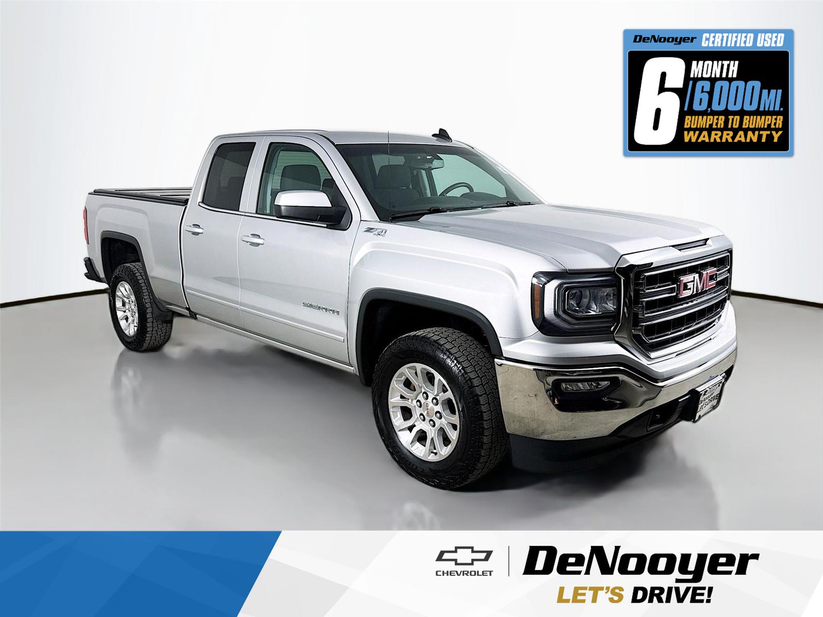 Quicksilver Metallic 2018 GMC Sierra 1500 SLE Double Cab 4WD Pickup Truck Four-Wheel Drive 6-Speed Automatic