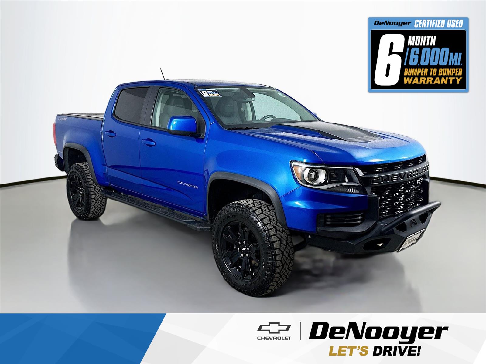 Bright Blue Metallic 2022 Chevrolet Colorado Pickup Truck Four-Wheel Drive 8-Speed Automatic