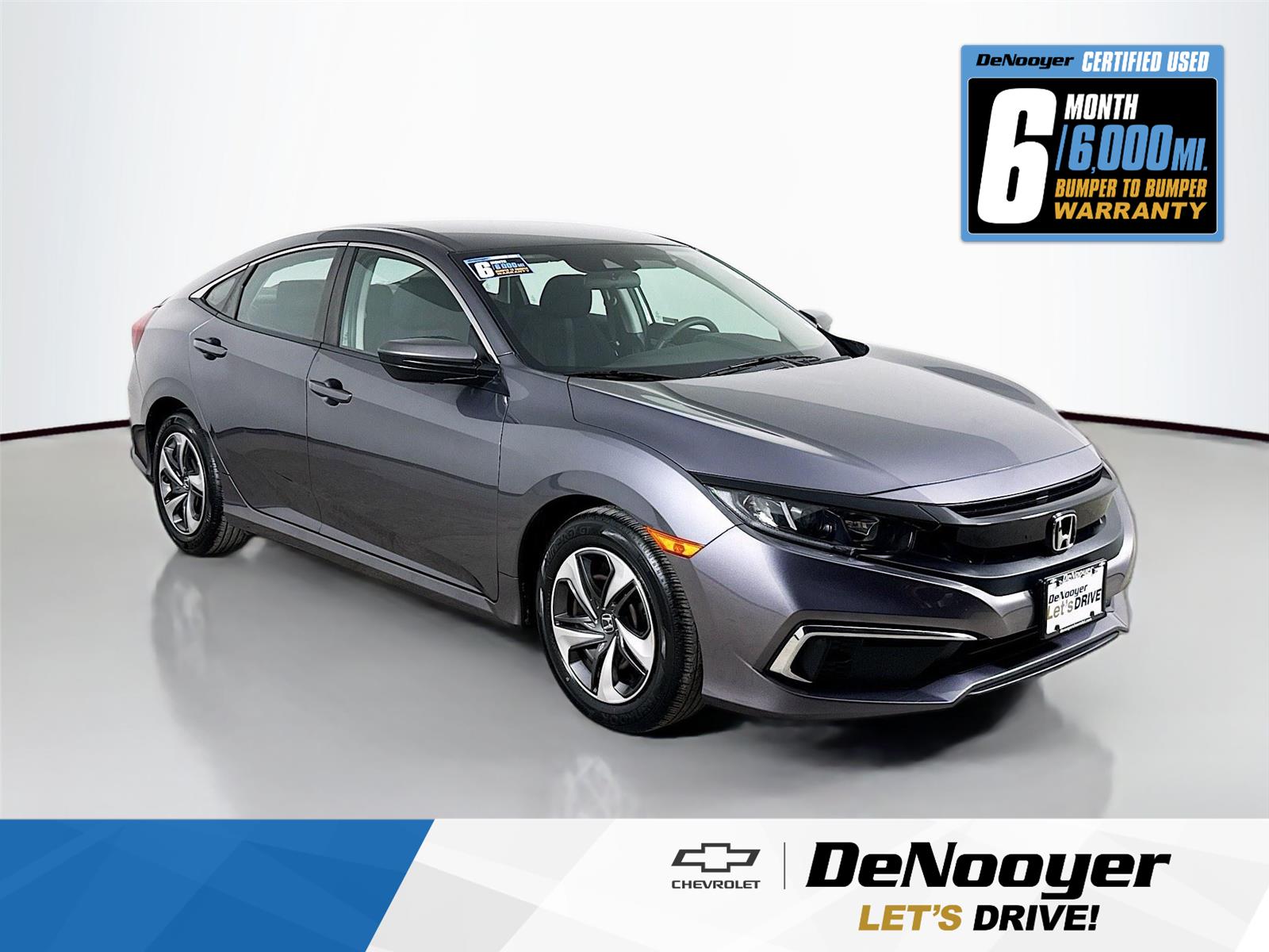 Gray (Modern Steel Metallic) 2020 Honda Civic Sedan Front-Wheel Drive Continuously Variable Transmission