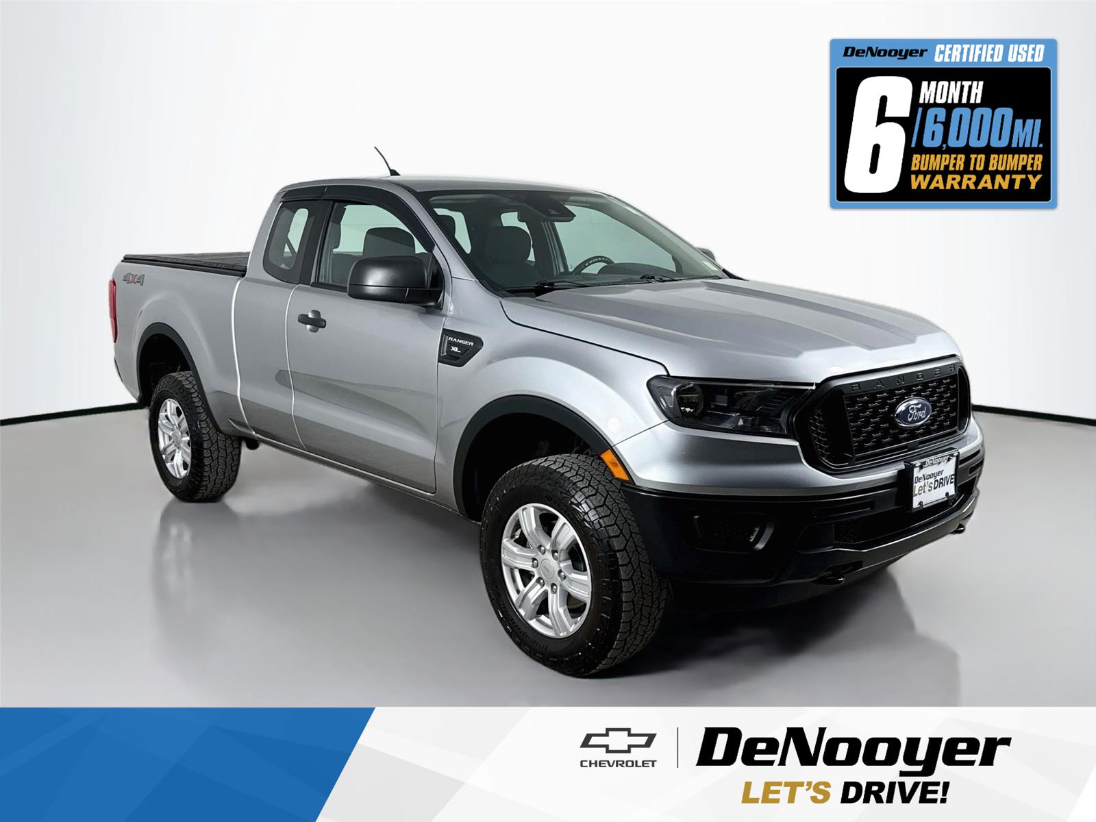 Iconic Silver Metallic 2021 Ford Ranger Pickup Truck Four-Wheel Drive Automatic