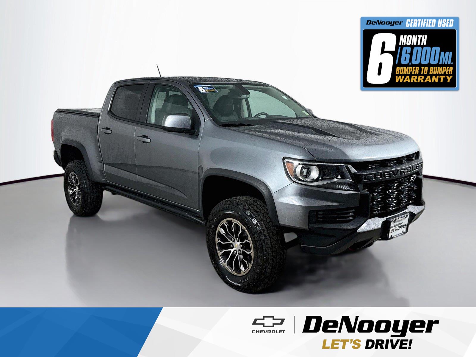 Gray (Satin Steel Metallic) 2022 Chevrolet Colorado Pickup Truck Four-Wheel Drive 8-Speed Automatic