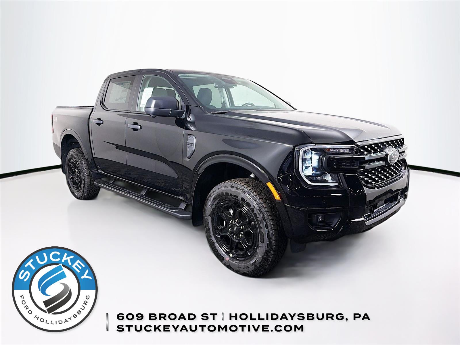 Shadow Black 2025 Ford Ranger XLT SuperCrew 4WD Pickup Truck Four-Wheel Drive Automatic