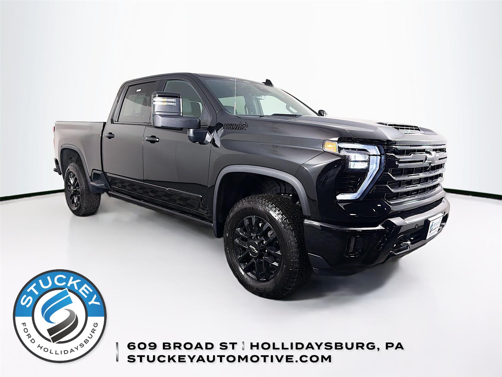 Black 2025 Chevrolet Silverado 2500HD High Country Crew Cab 4WD Pickup Truck Four-Wheel Drive Automatic