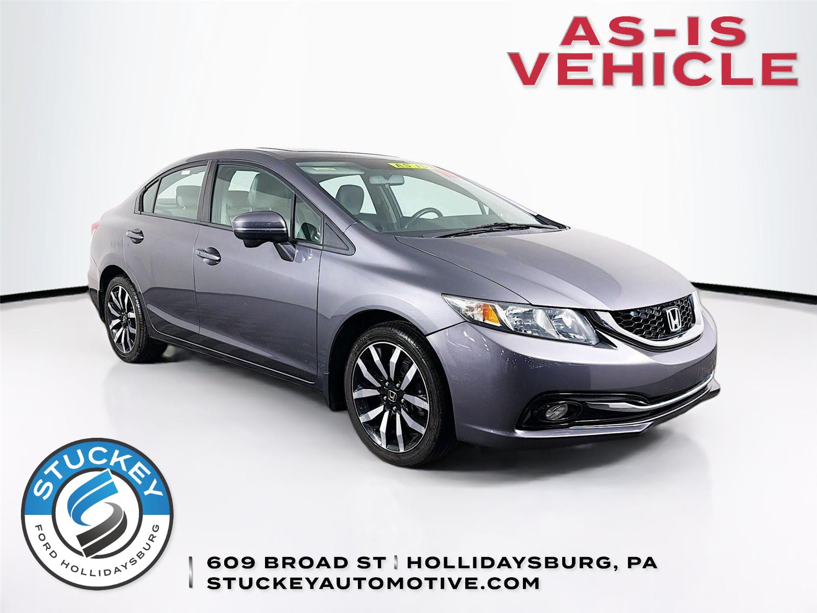Gray (Modern Steel Metallic) 2015 Honda Civic EX-L Sedan Front-Wheel Drive Continuously Variable Transmission