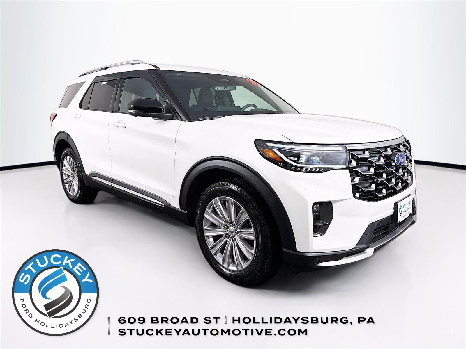Star White Metallic Tri-Coat 2025 Ford Explorer Platinum AWD SUV / Crossover All-Wheel Drive Automatic
