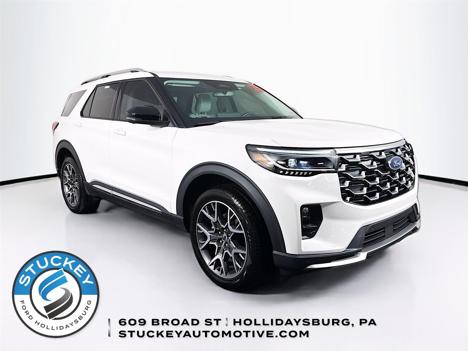 Star White Metallic Tri-Coat 2025 Ford Explorer Platinum AWD SUV / Crossover All-Wheel Drive Automatic