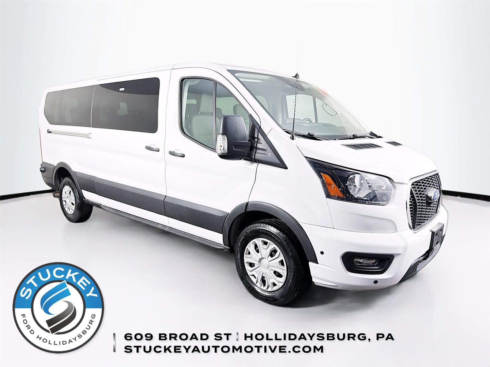 Oxford White 2024 Ford Transit Passenger 350 XLT Low Roof LB RWD Van Rear-Wheel Drive Automatic