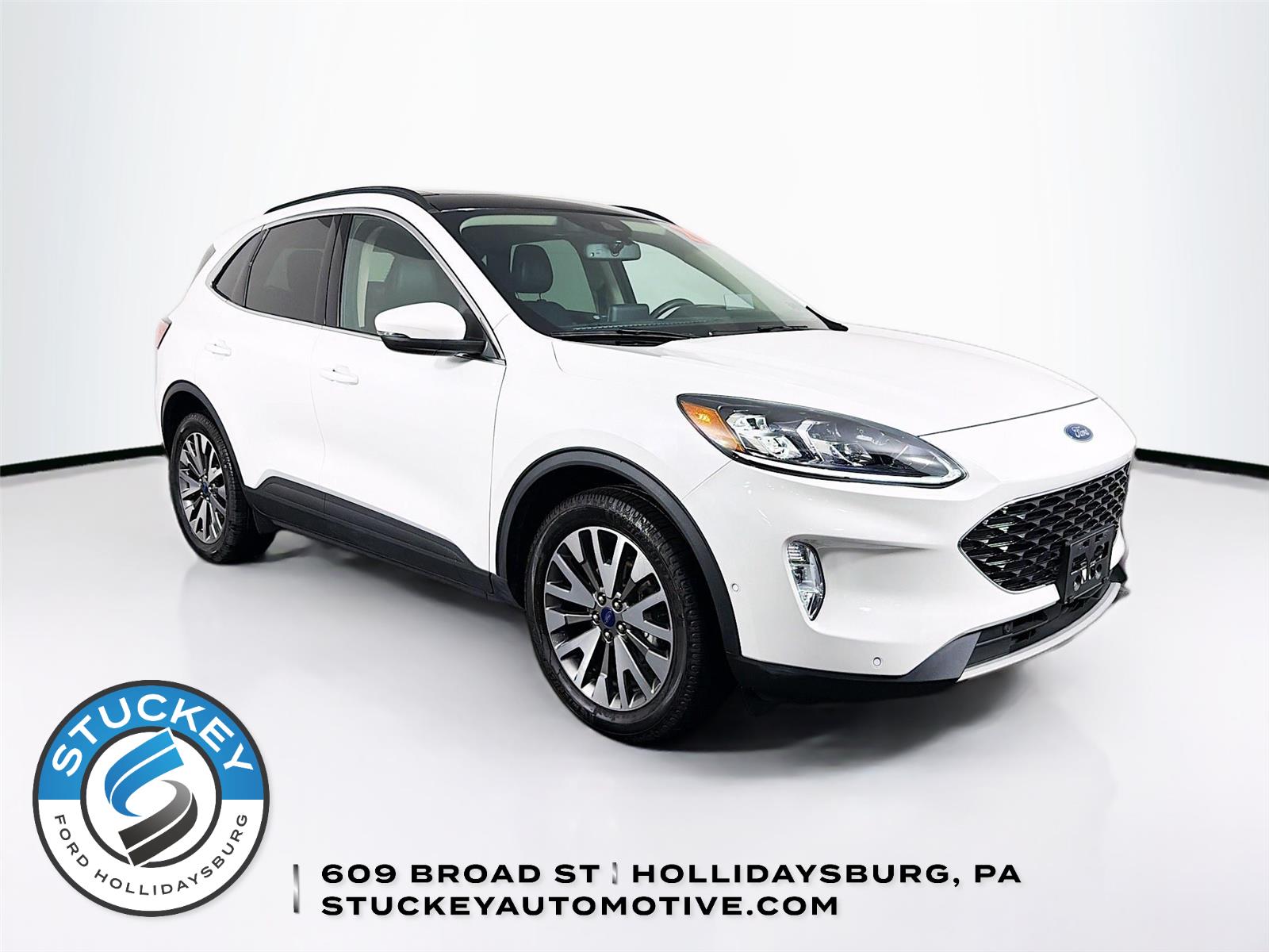 Star White Metallic Tri-Coat 2020 Ford Escape Hybrid Titanium AWD SUV / Crossover All-Wheel Drive Continuously Variable Transmission