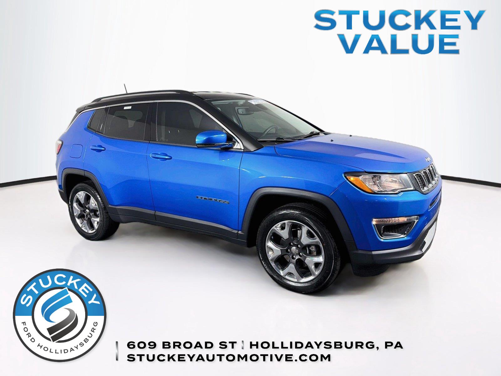 Laser Blue Pearlcoat 2019 Jeep Compass SUV / Crossover Four-Wheel Drive 9-Speed Automatic
