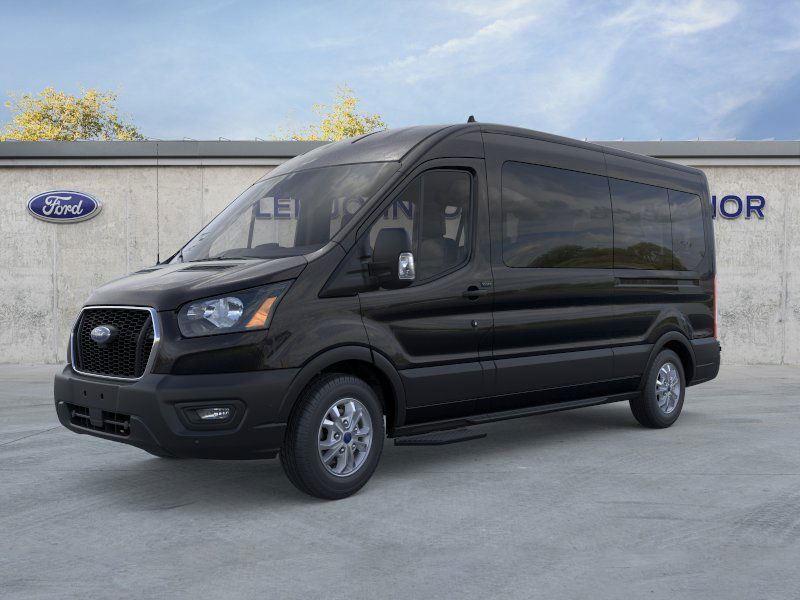 Agate Black 2025 Ford Transit Passenger 350 XL Medium Roof LB RWD Van Rear-Wheel Drive Automatic