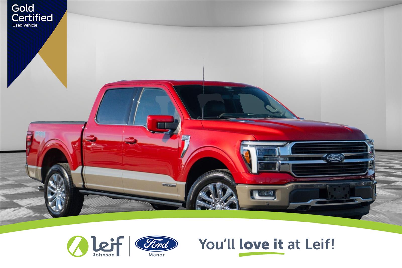 Rapid Red Metallic Tinted Clearcoat/Marsh Gray 2025 Ford F-150 King Ranch SuperCrew 4WD Pickup Truck Four-Wheel Drive Automatic