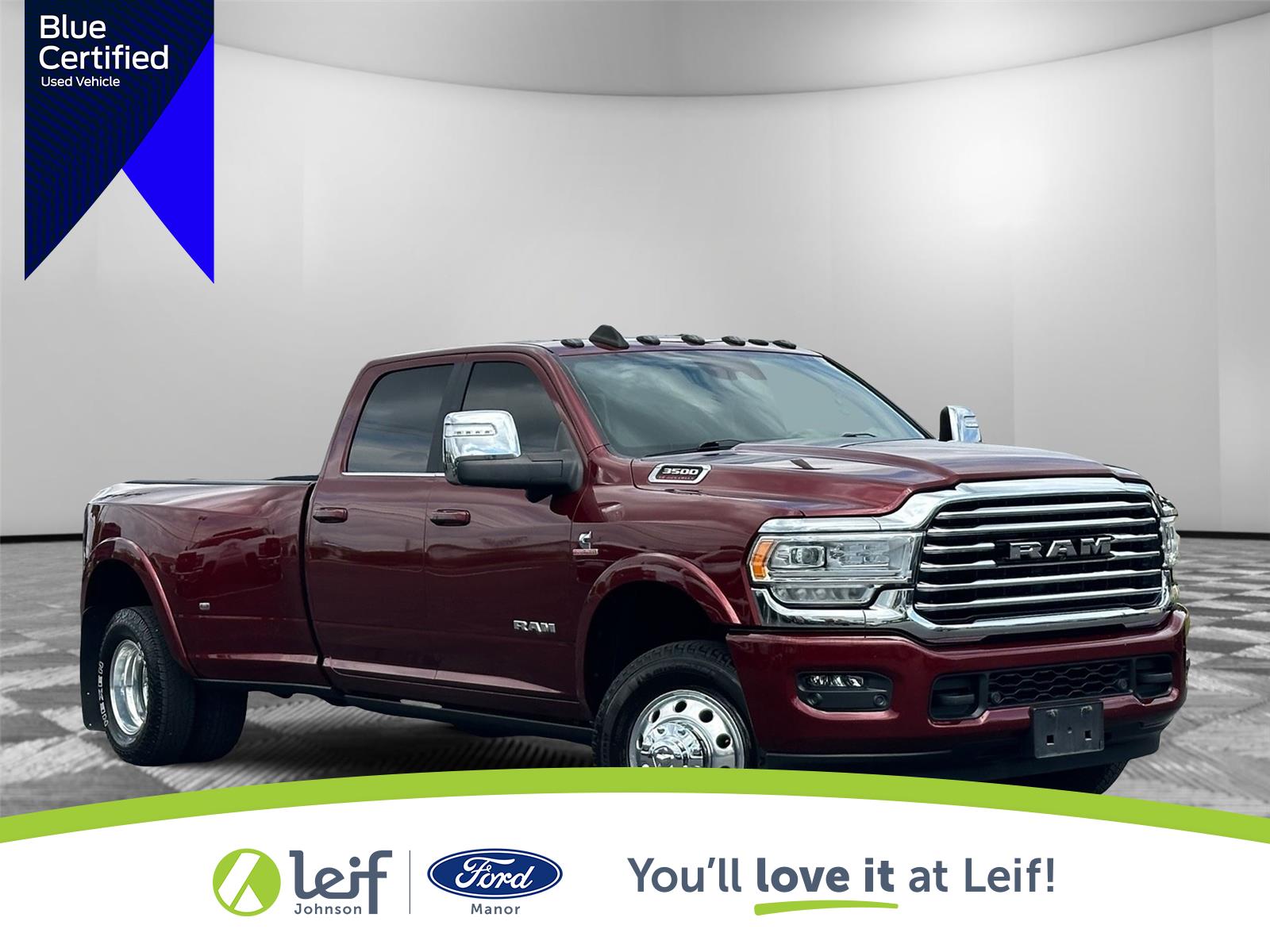 Delmonico Red Pearlcoat 2024 RAM 3500 Limited Longhorn Crew Cab LB DRW 4WD Pickup Truck Four-Wheel Drive 6-Speed Automatic