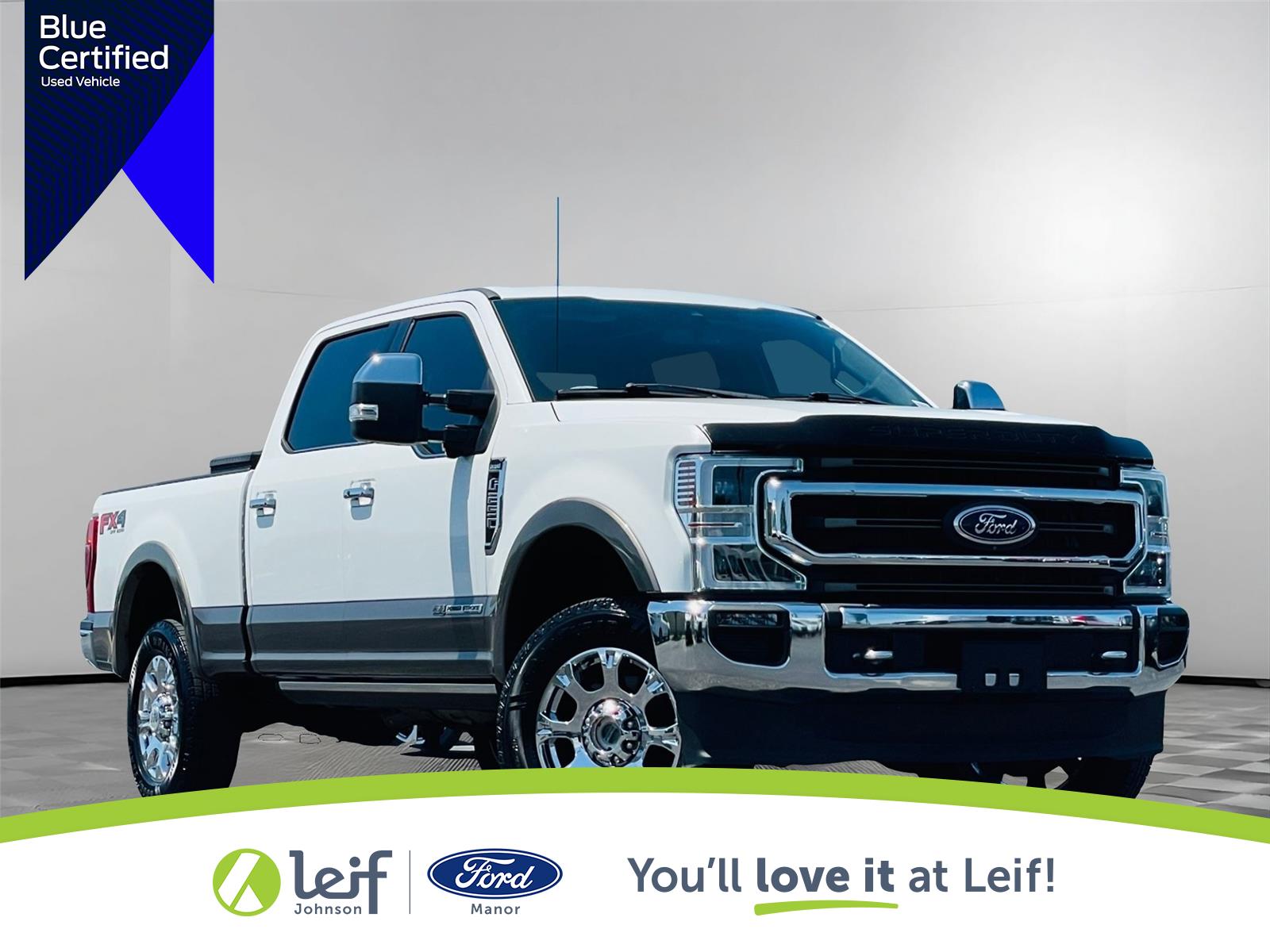 Star White Metallic Tri-Coat/Stone Gray 2021 Ford F-250 Super Duty King Ranch Crew Cab 4WD Pickup Truck Four-Wheel Drive Automatic