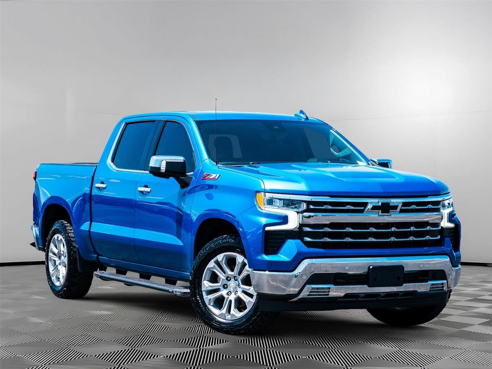 Glacier Blue Metallic 2022 Chevrolet Silverado 1500 Pickup Truck Four-Wheel Drive Automatic