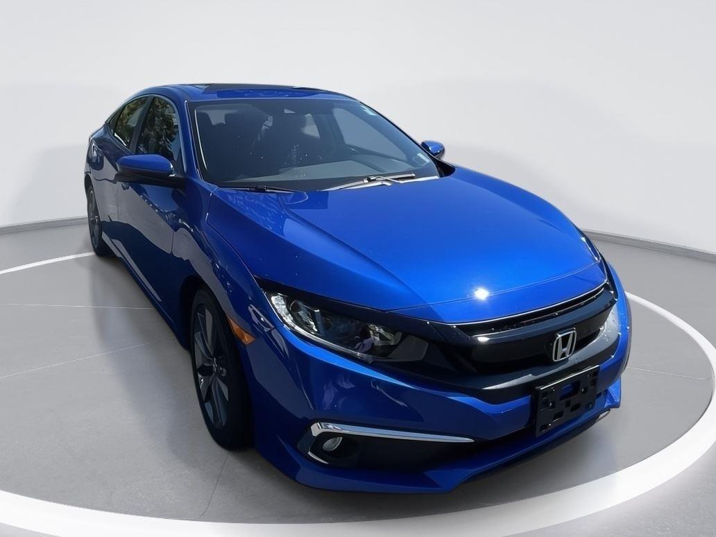 Aegean Blue Metallic 2021 Honda Civic Sedan Front-Wheel Drive Continuously Variable Transmission