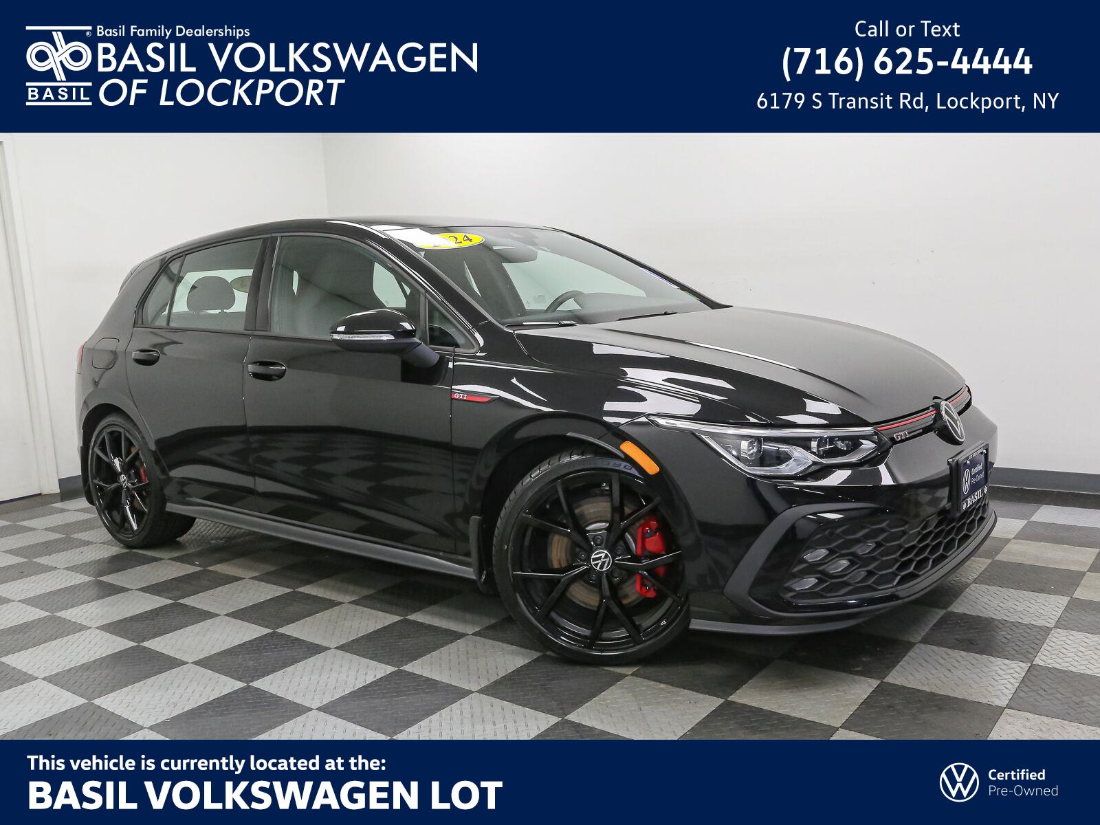 Deep Black Pearl 2024 Volkswagen Golf GTI Hatchback Front-Wheel Drive Manual