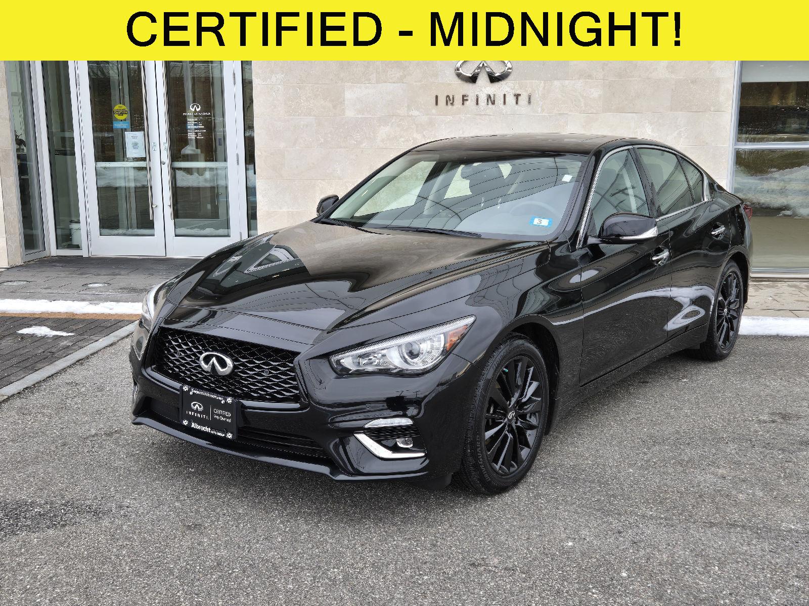 Black Obsidian 2023 INFINITI Q50 Luxe AWD Sedan All-Wheel Drive Automatic