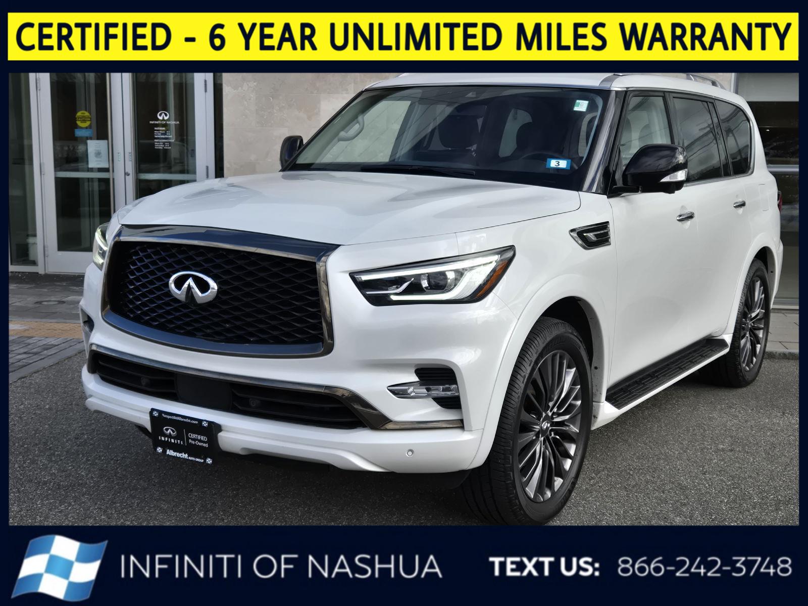 Moonstone White 2023 INFINITI QX80 Premium Select 4WD SUV / Crossover All-Wheel Drive Automatic