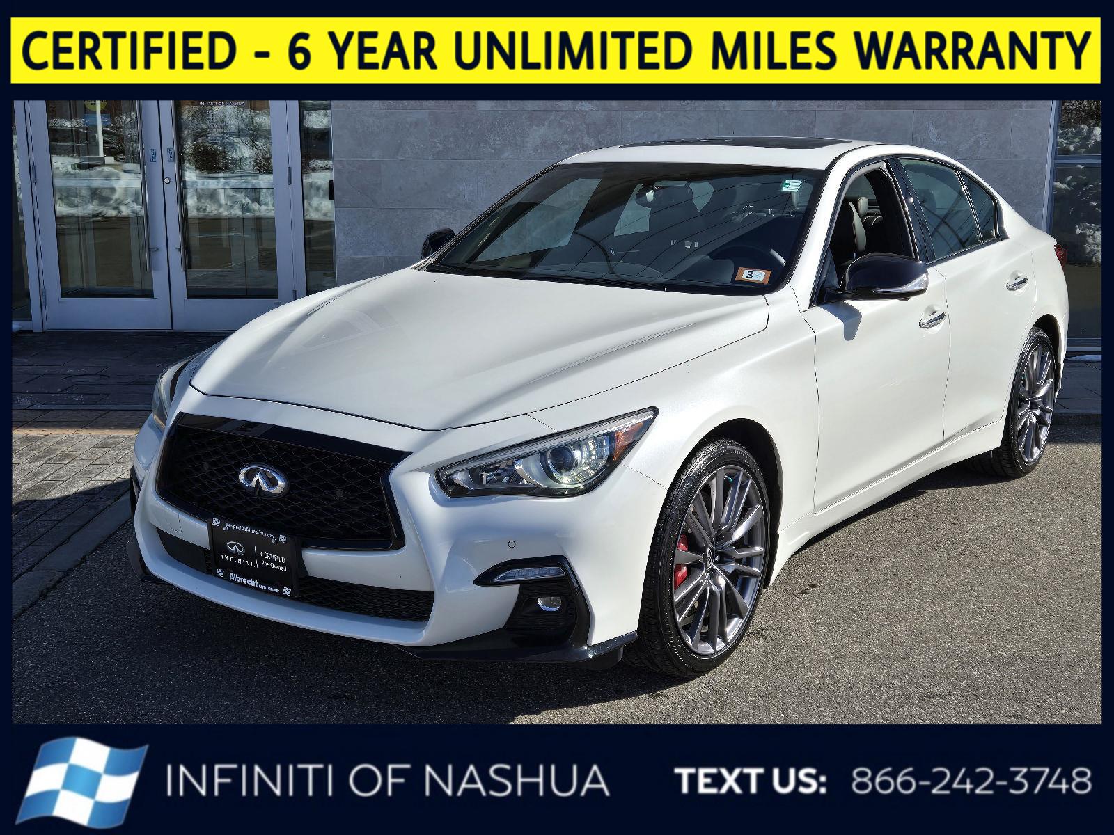Majestic White 2024 INFINITI Q50 Red Sport 400 AWD Sedan All-Wheel Drive Automatic