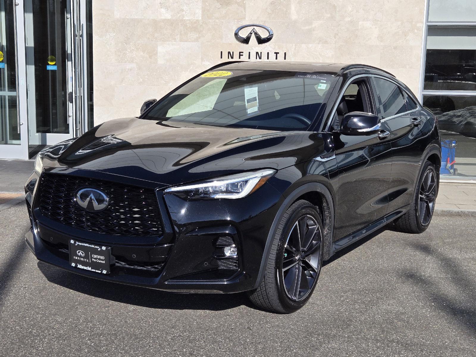 Black Obsidian 2022 INFINITI QX55 Essential AWD SUV / Crossover All-Wheel Drive Continuously Variable Transmission