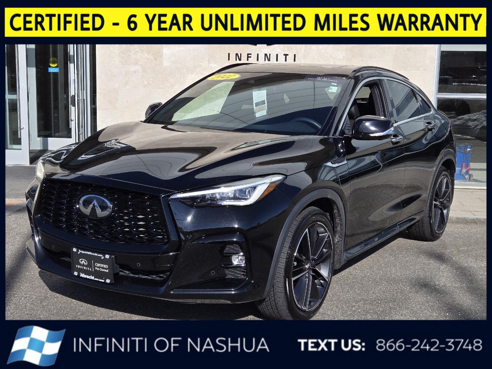 Black Obsidian 2022 INFINITI QX55 Essential AWD SUV / Crossover All-Wheel Drive Continuously Variable Transmission