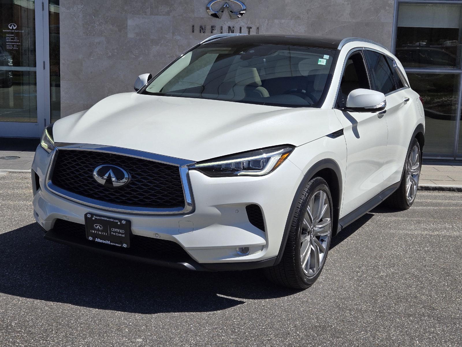 Majestic White 2020 INFINITI QX50 Sensory AWD SUV / Crossover All-Wheel Drive Continuously Variable Transmission