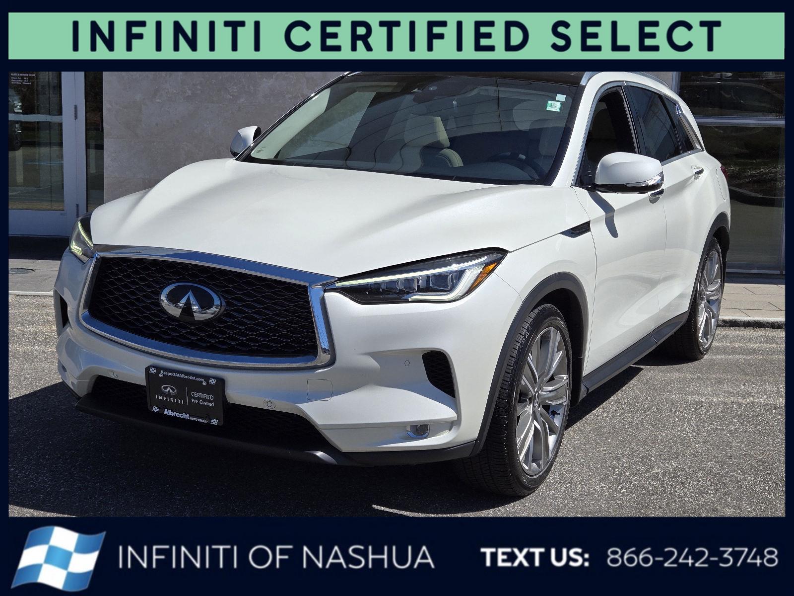 Majestic White 2020 INFINITI QX50 Sensory AWD SUV / Crossover All-Wheel Drive Continuously Variable Transmission