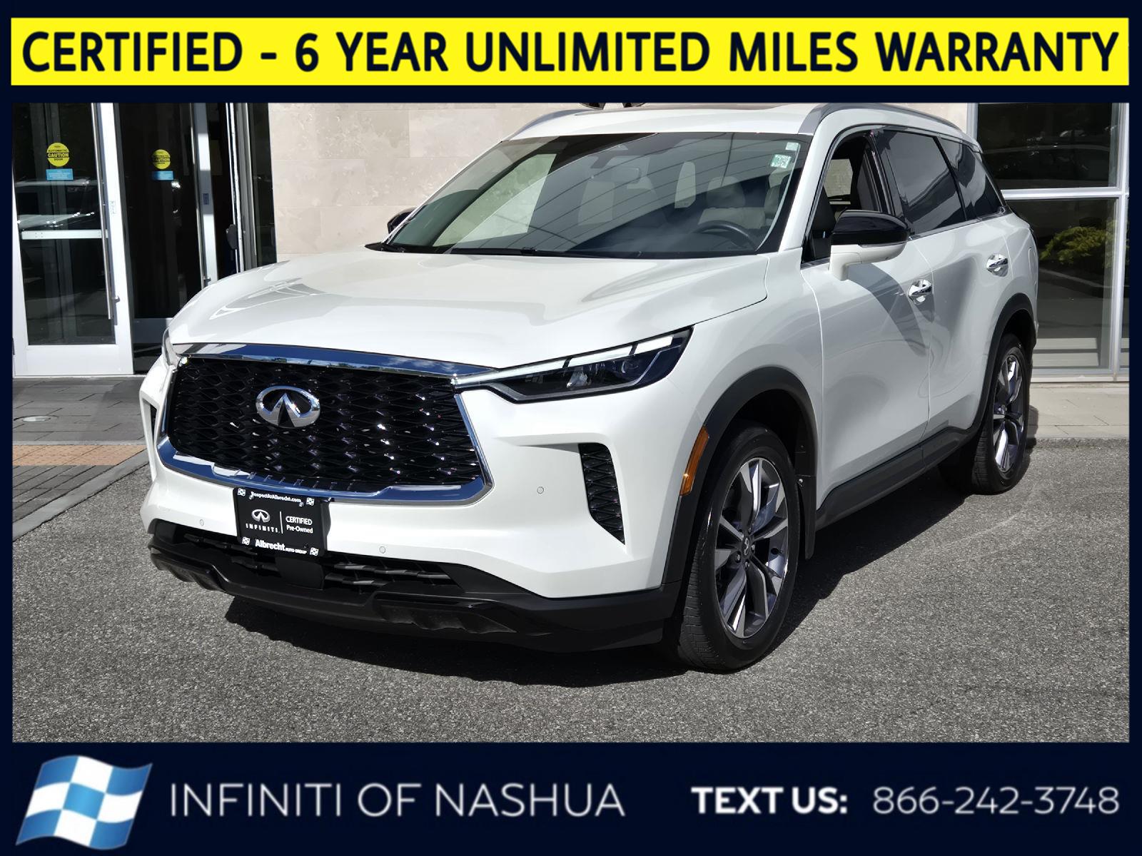 Majestic White 2023 INFINITI QX60 Luxe AWD SUV / Crossover All-Wheel Drive Automatic