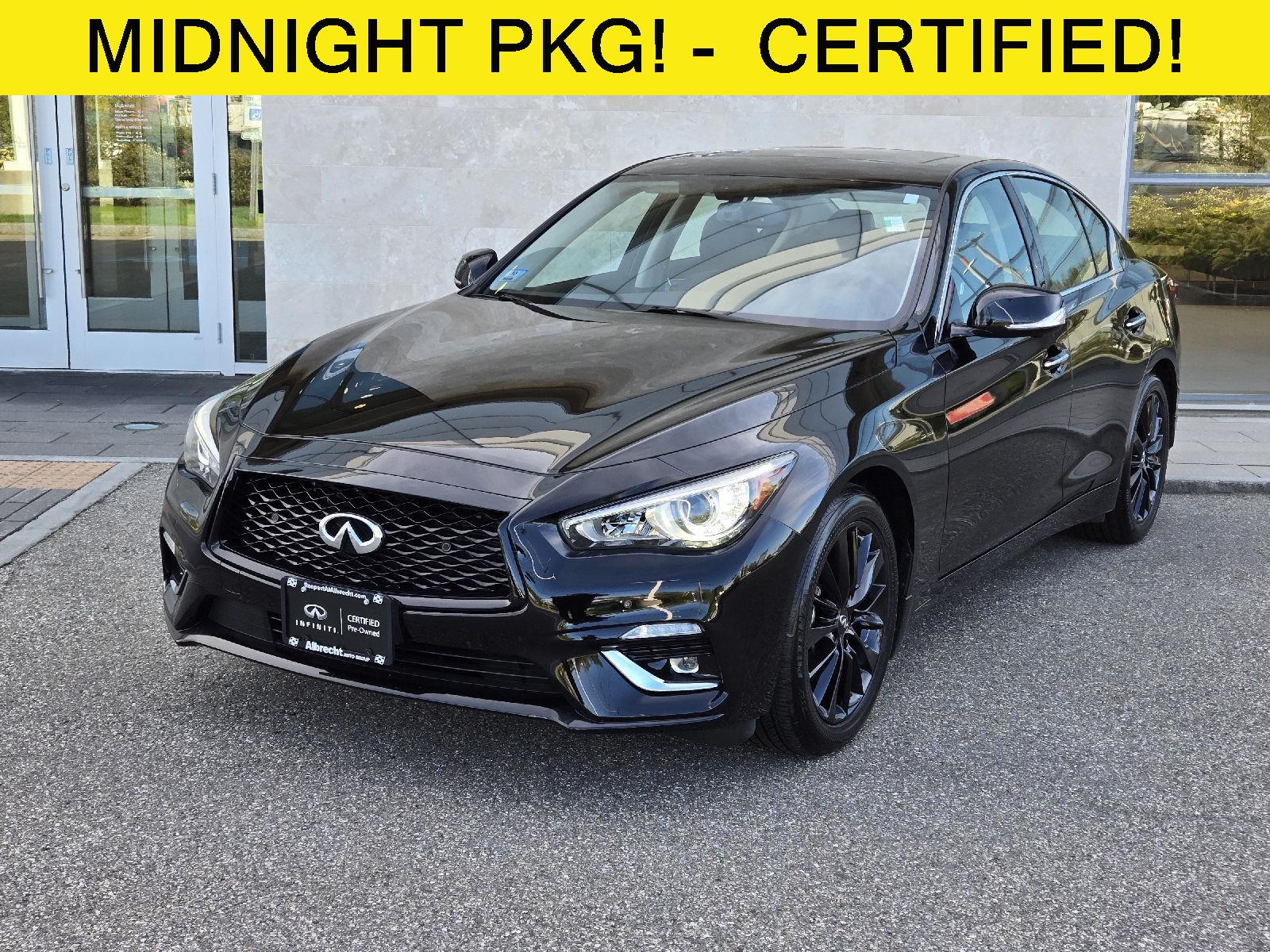 Black Obsidian 2023 INFINITI Q50 Luxe AWD Sedan All-Wheel Drive Automatic