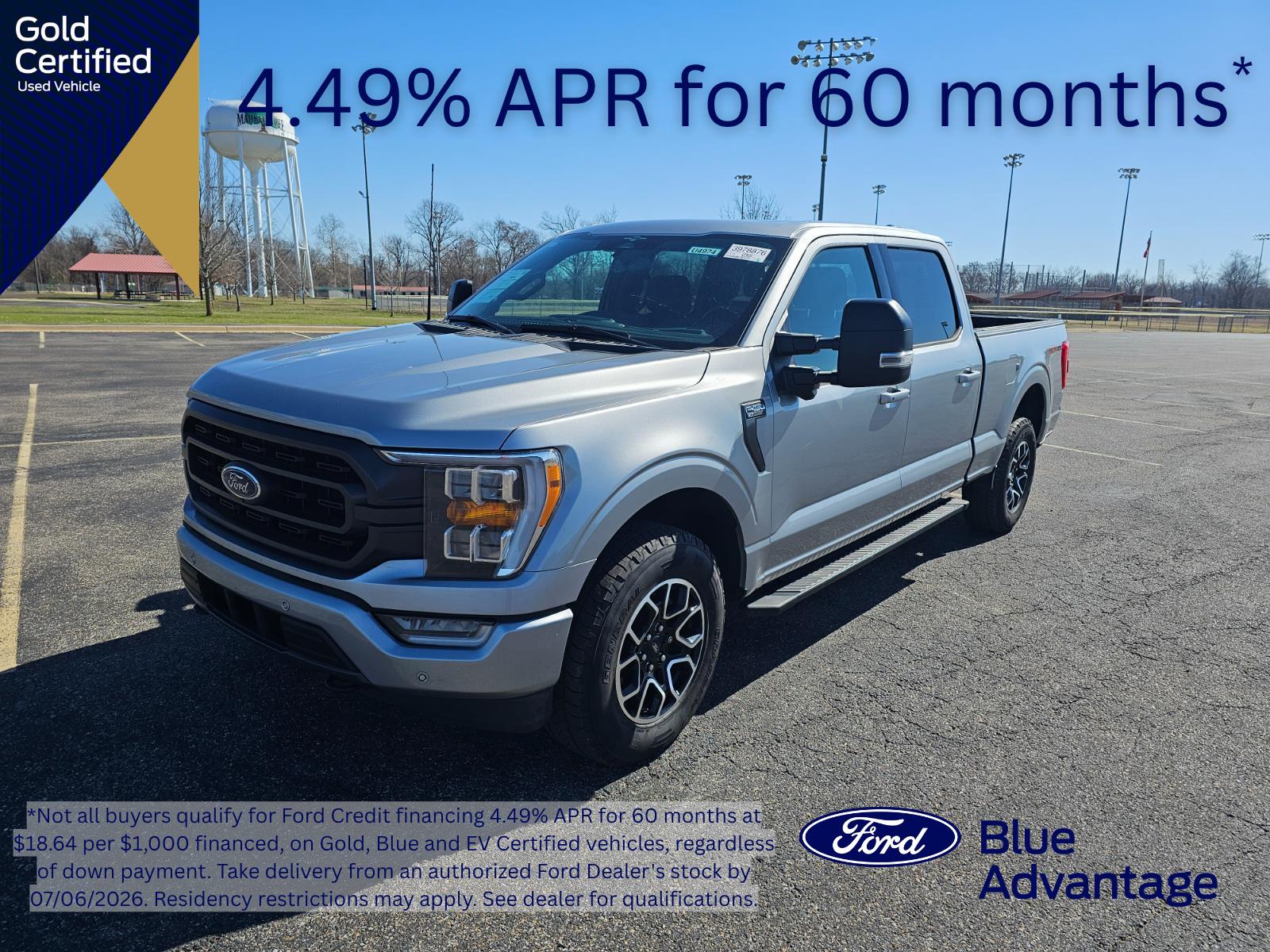 Iconic Silver 2023 Ford F-150 XLT SuperCrew 4WD Pickup Truck Four-Wheel Drive Automatic