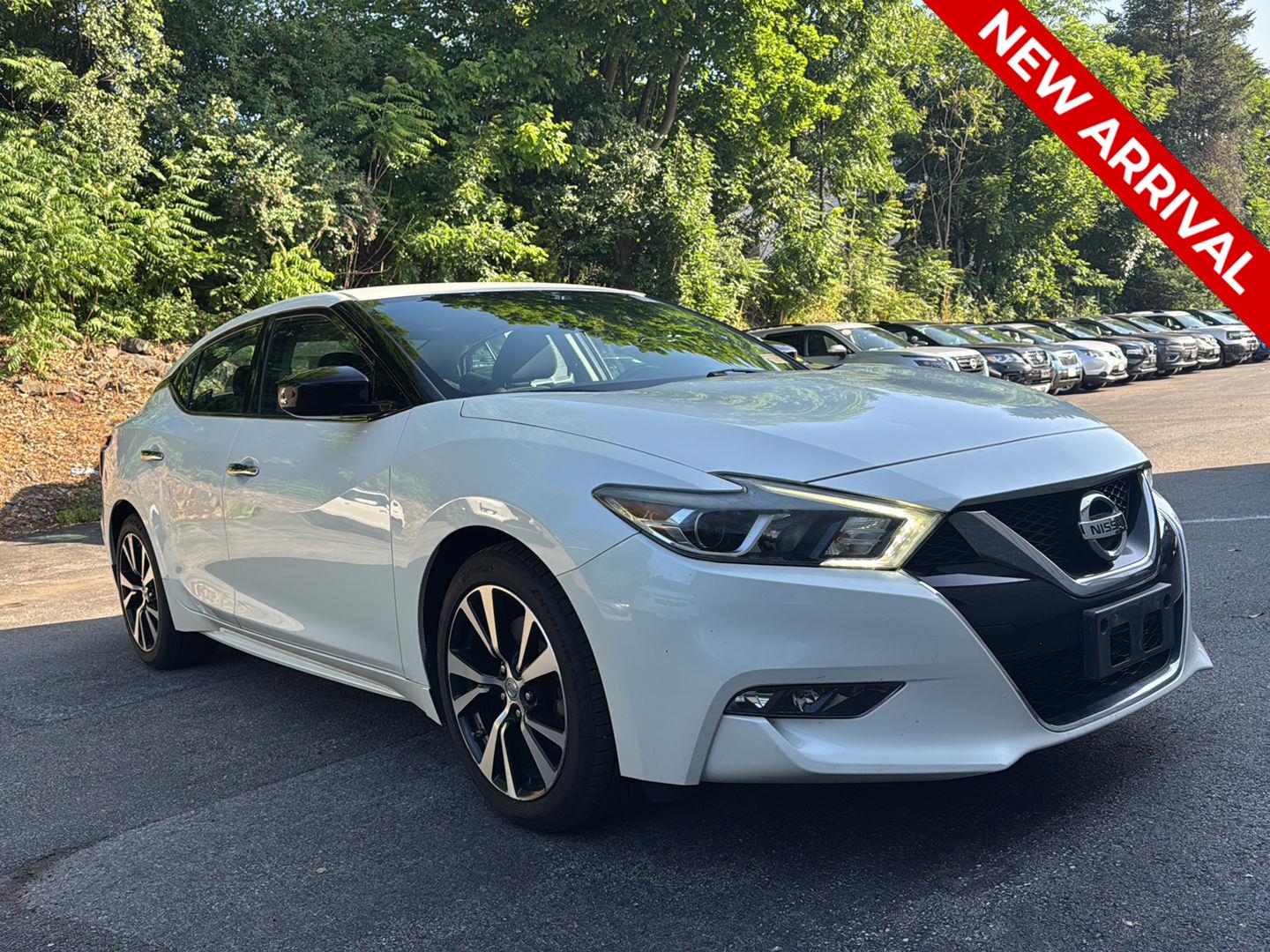 Pearl White 2018 Nissan Maxima Sedan Front-Wheel Drive Continuously Variable Transmission
