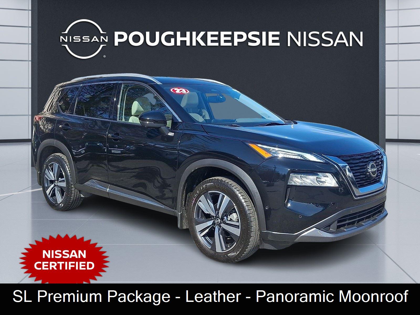 Super Black 2023 Nissan Rogue SL AWD SUV / Crossover All-Wheel Drive Continuously Variable Transmission