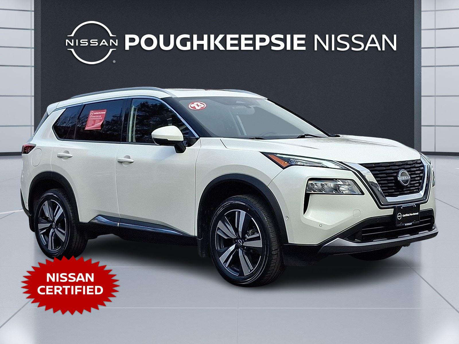 Pearl White Tricoat 2023 Nissan Rogue SL AWD SUV / Crossover All-Wheel Drive Continuously Variable Transmission