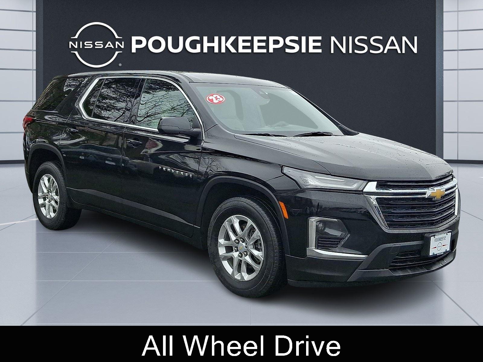 Mosaic Black Metallic 2023 Chevrolet Traverse LS AWD SUV / Crossover Four-Wheel Drive 9-Speed Automatic