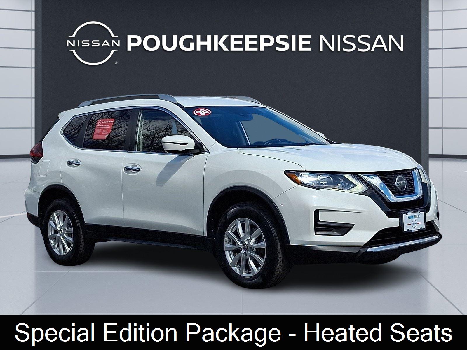 Glacier White 2020 Nissan Rogue S AWD SUV / Crossover All-Wheel Drive Continuously Variable Transmission