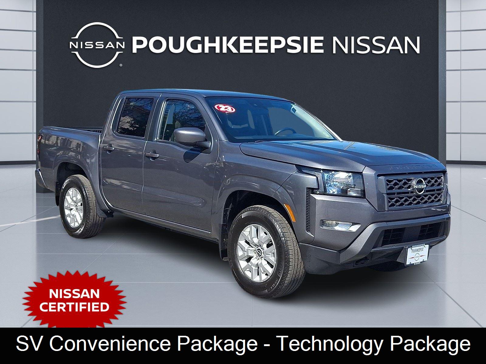 Gray (Gun Metallic) 2023 Nissan Frontier SV Crew Cab 4WD Pickup Truck Four-Wheel Drive Automatic