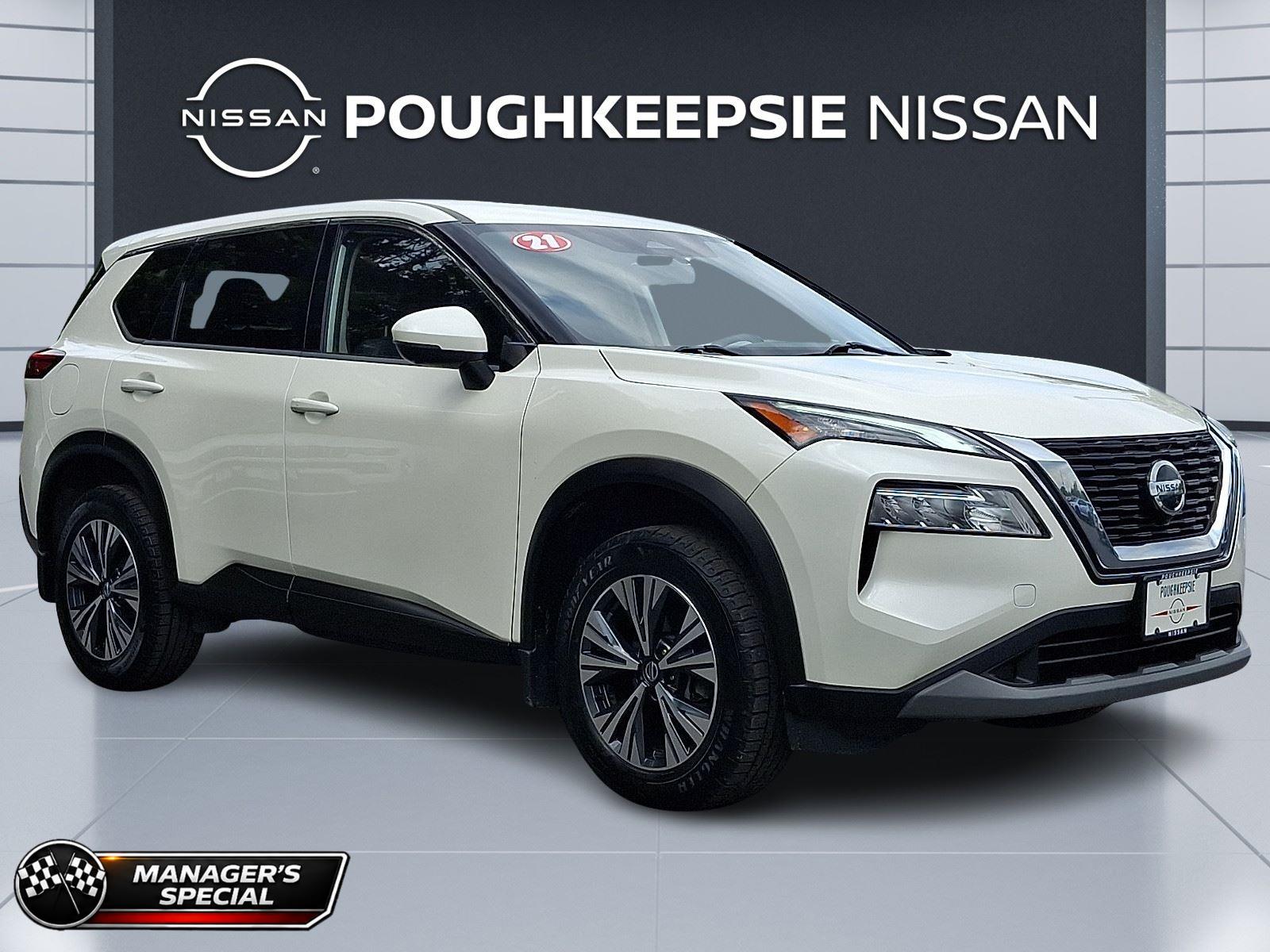 Pearl White Tricoat 2021 Nissan Rogue SUV / Crossover All-Wheel Drive Continuously Variable Transmission