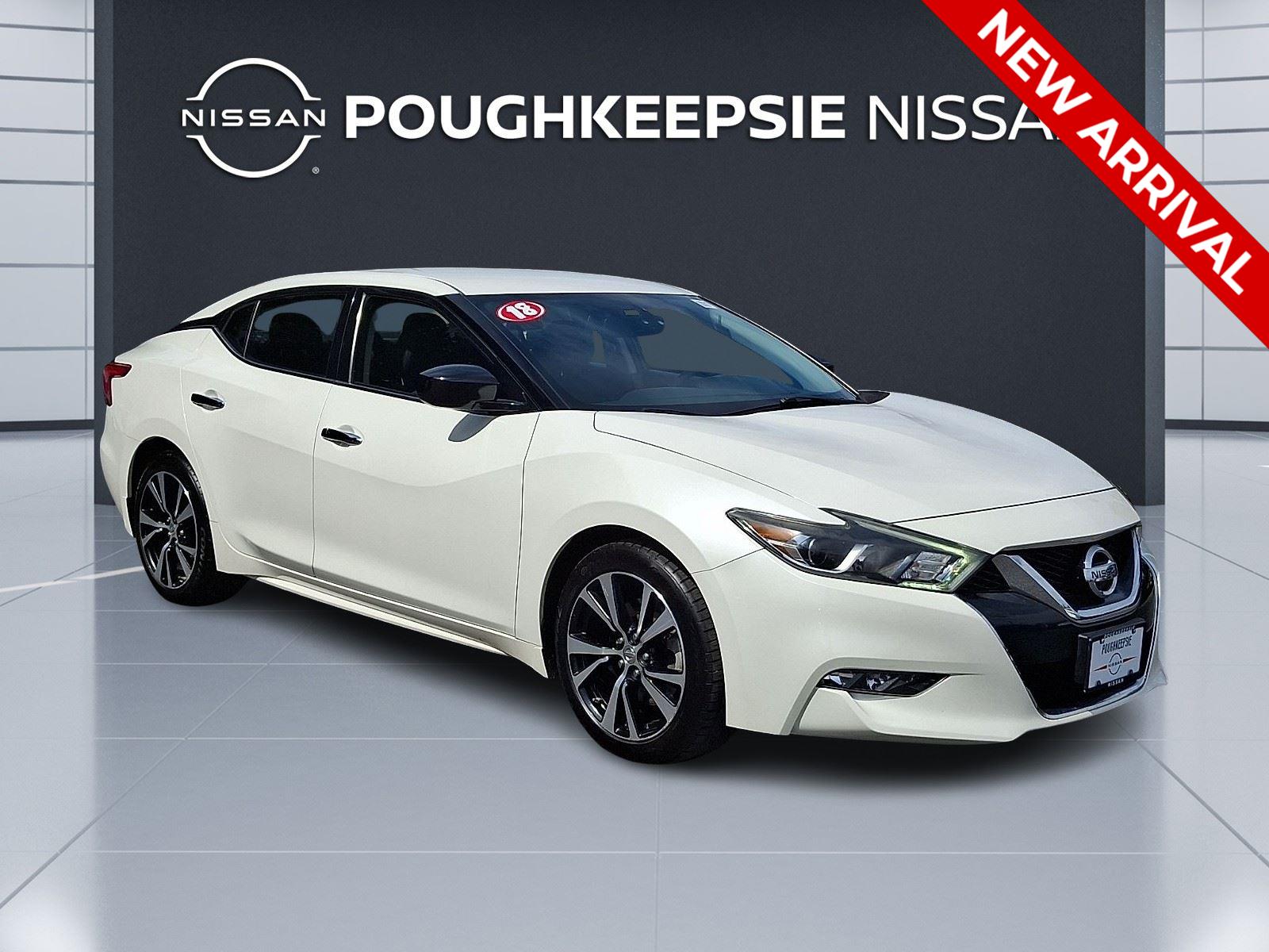 Pearl White 2018 Nissan Maxima Sedan Front-Wheel Drive Continuously Variable Transmission