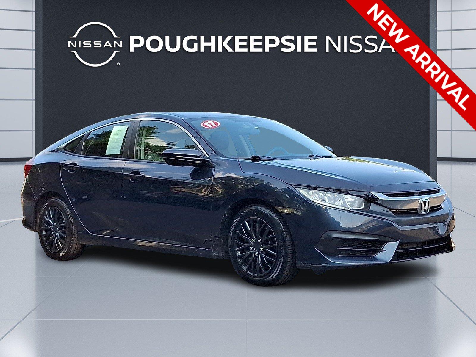 Aegean Blue Metallic 2017 Honda Civic Sedan Front-Wheel Drive Continuously Variable Transmission