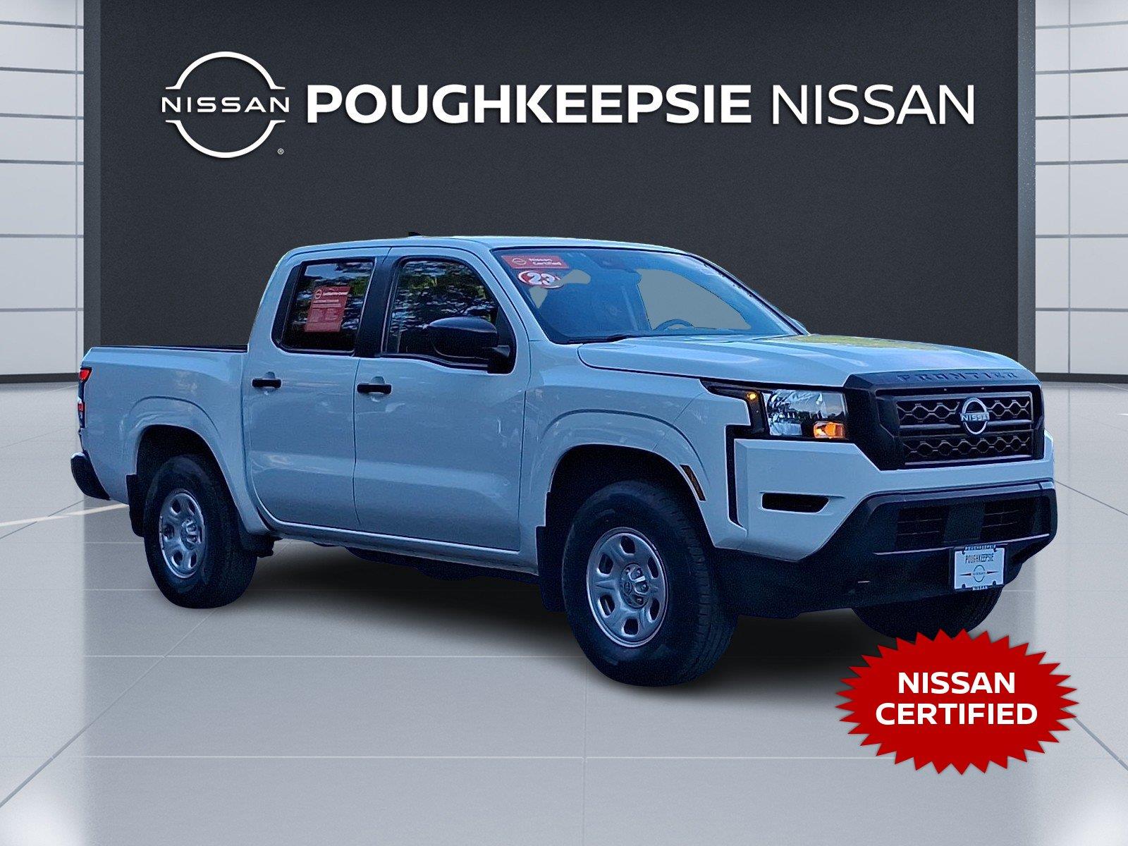 Glacier White 2023 Nissan Frontier Pickup Truck Four-Wheel Drive Automatic