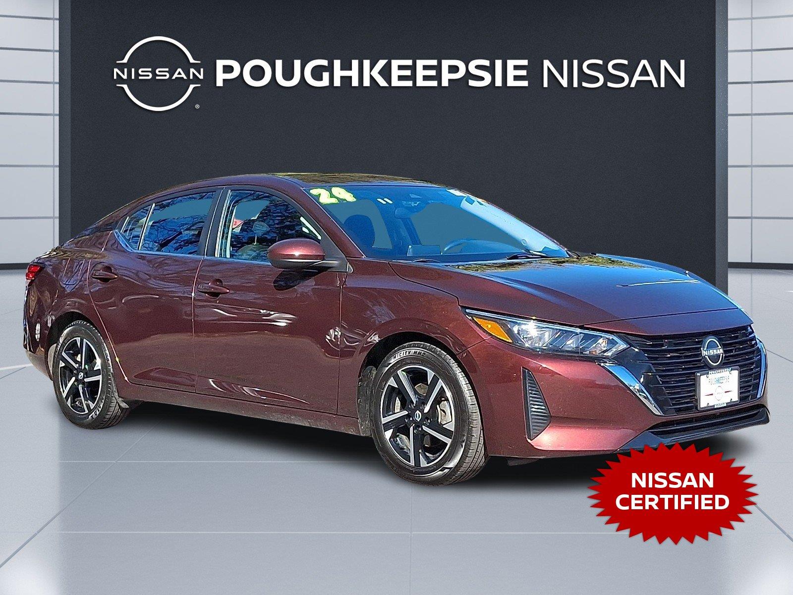 Rosewood Metallic 2024 Nissan Sentra Sedan Front-Wheel Drive Continuously Variable Transmission