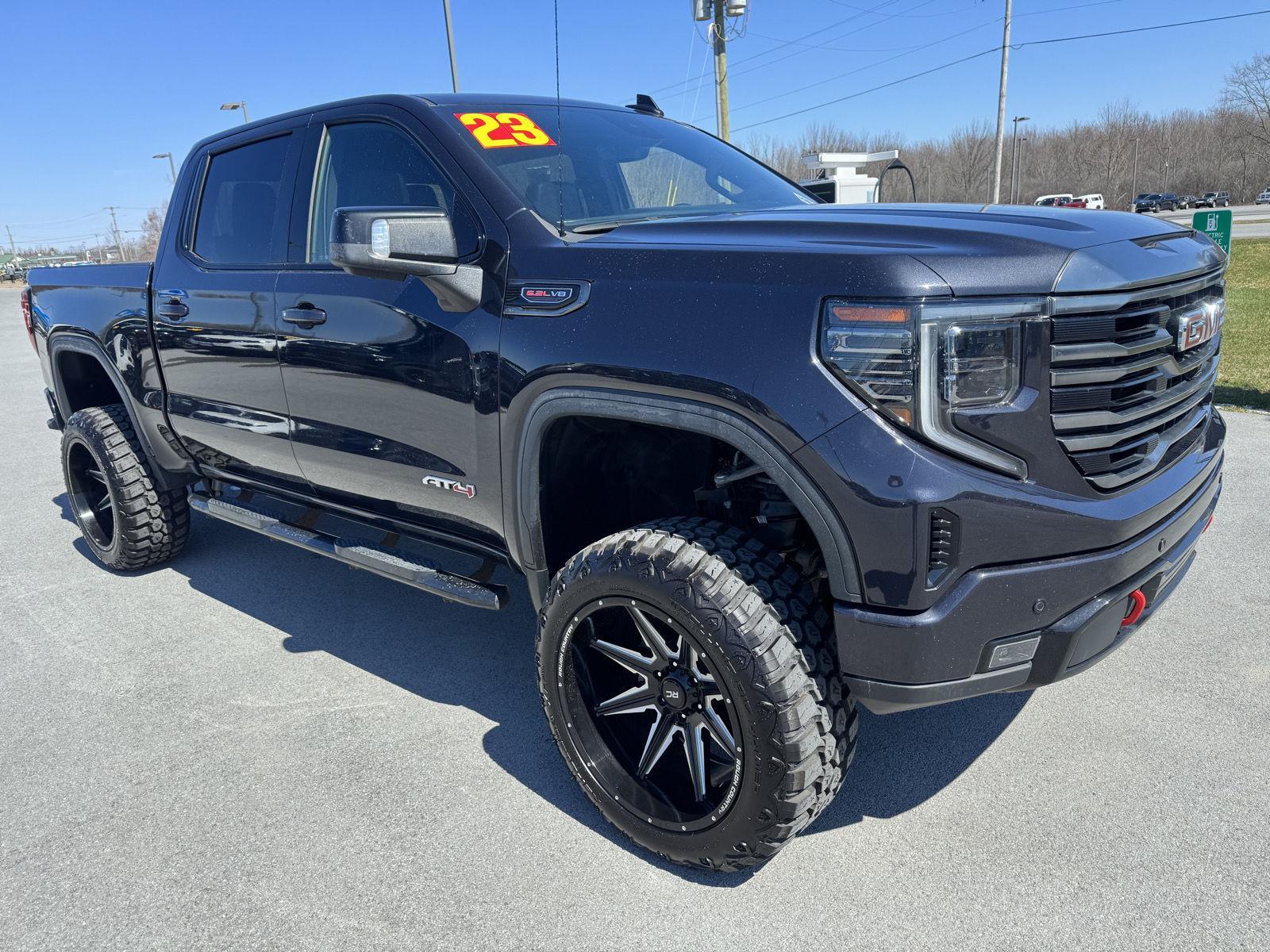 Titanium Rush Metallic 2023 GMC Sierra 1500 AT4 Crew Cab 4WD Pickup Truck Four-Wheel Drive Automatic