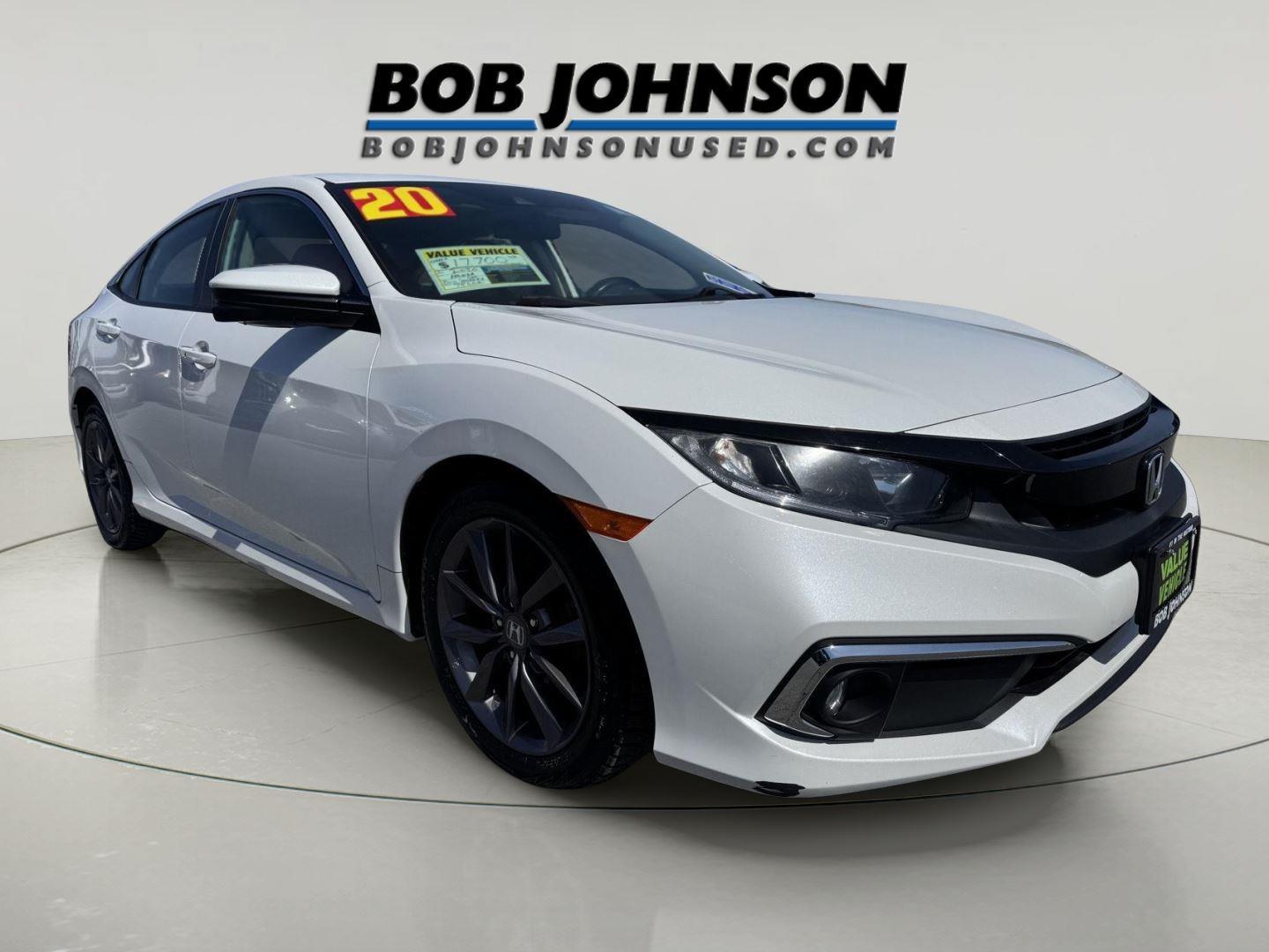 Platinum White Pearl 2020 Honda Civic EX Sedan FWD Sedan Front-Wheel Drive Continuously Variable Transmission