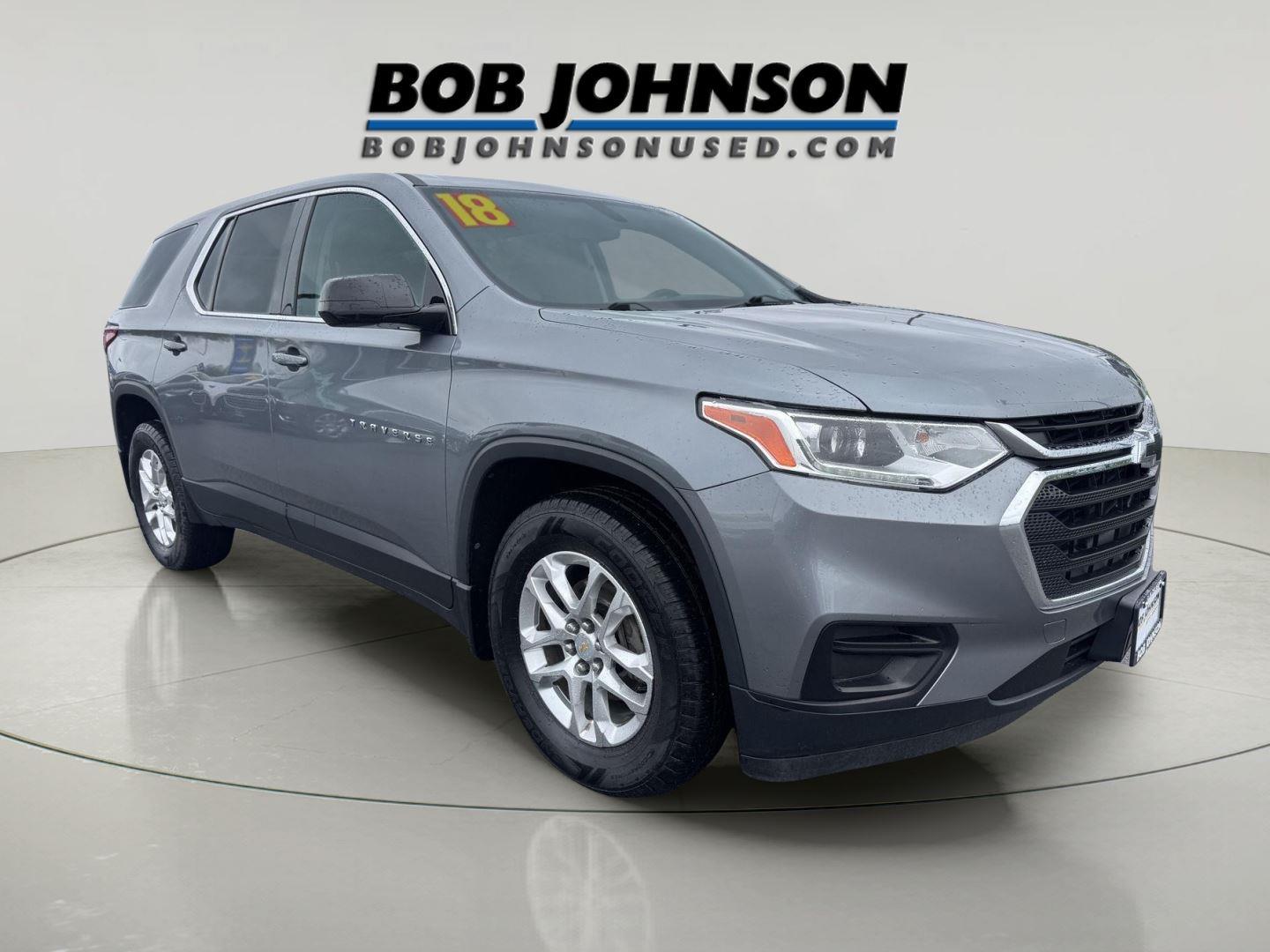 Gray (Satin Steel Metallic) 2018 Chevrolet Traverse LS FWD SUV / Crossover Front-Wheel Drive 9-Speed Automatic