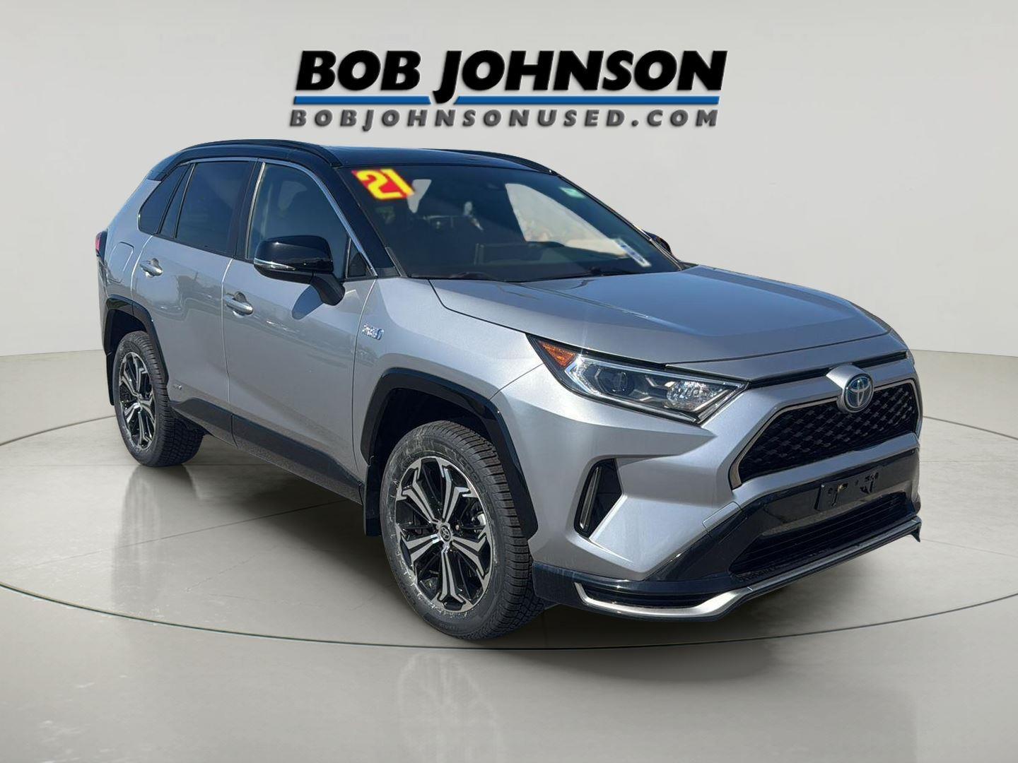 Silver Sky Metallic w/Midnight Black Metallic Roof 2021 Toyota RAV4 Prime SUV / Crossover All-Wheel Drive Continuously Variable Transmission