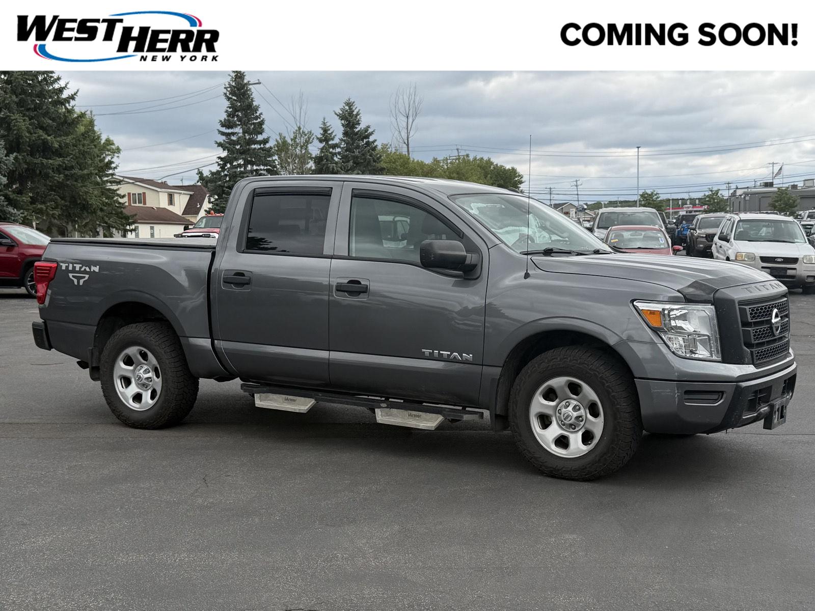Gray (Gun Metallic) 2021 Nissan Titan Pickup Truck Four-Wheel Drive Automatic